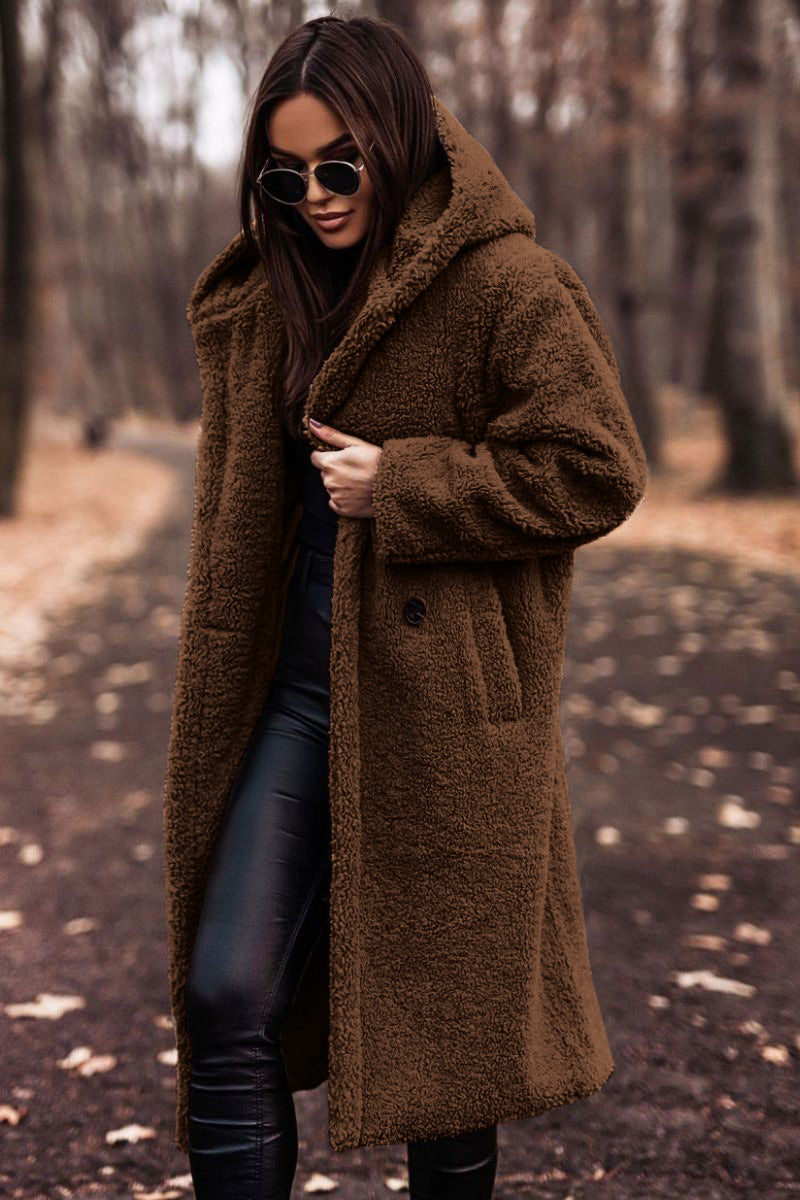 Yancy - Eleganter langer Plüschmantel für Damen