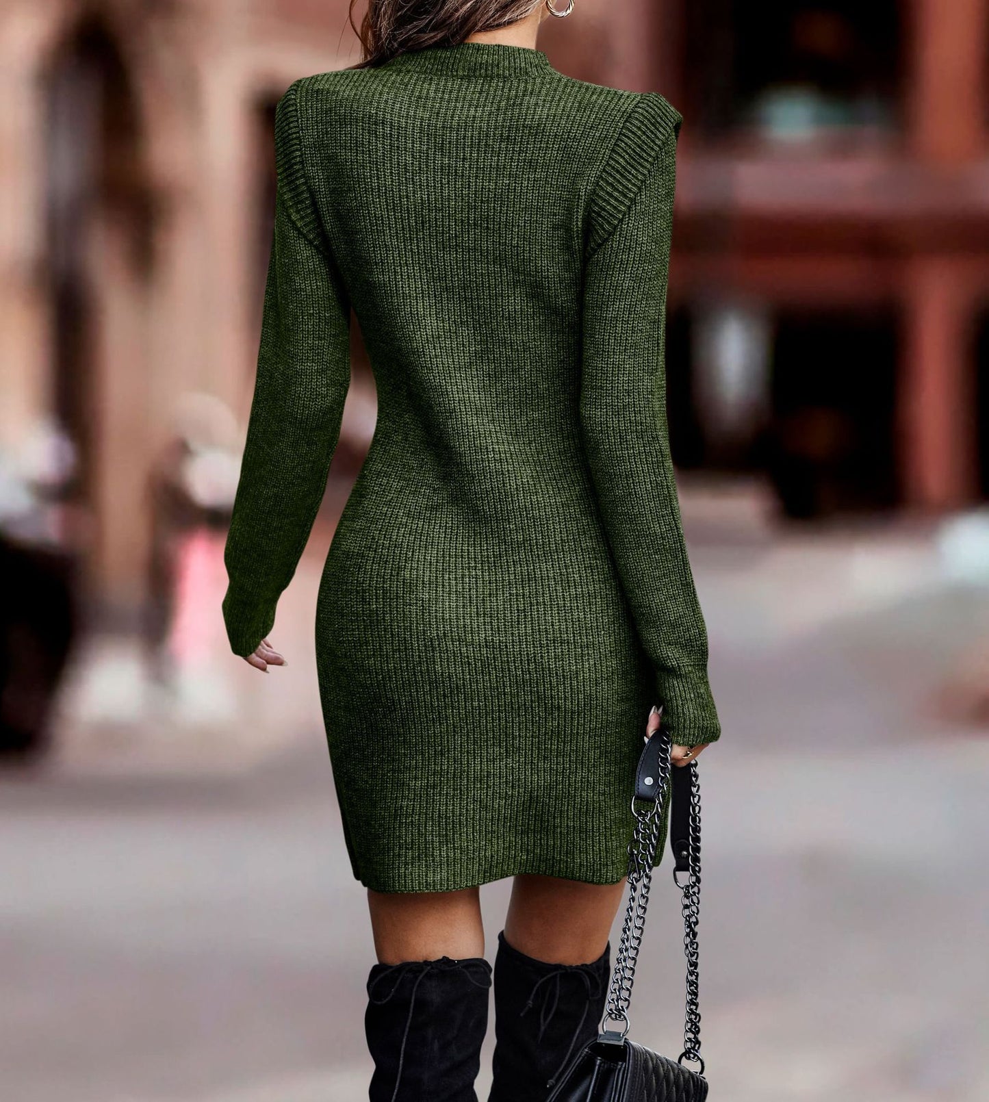 Rosannah - Stilvolles langärmeliges Strickkleid für Damen
