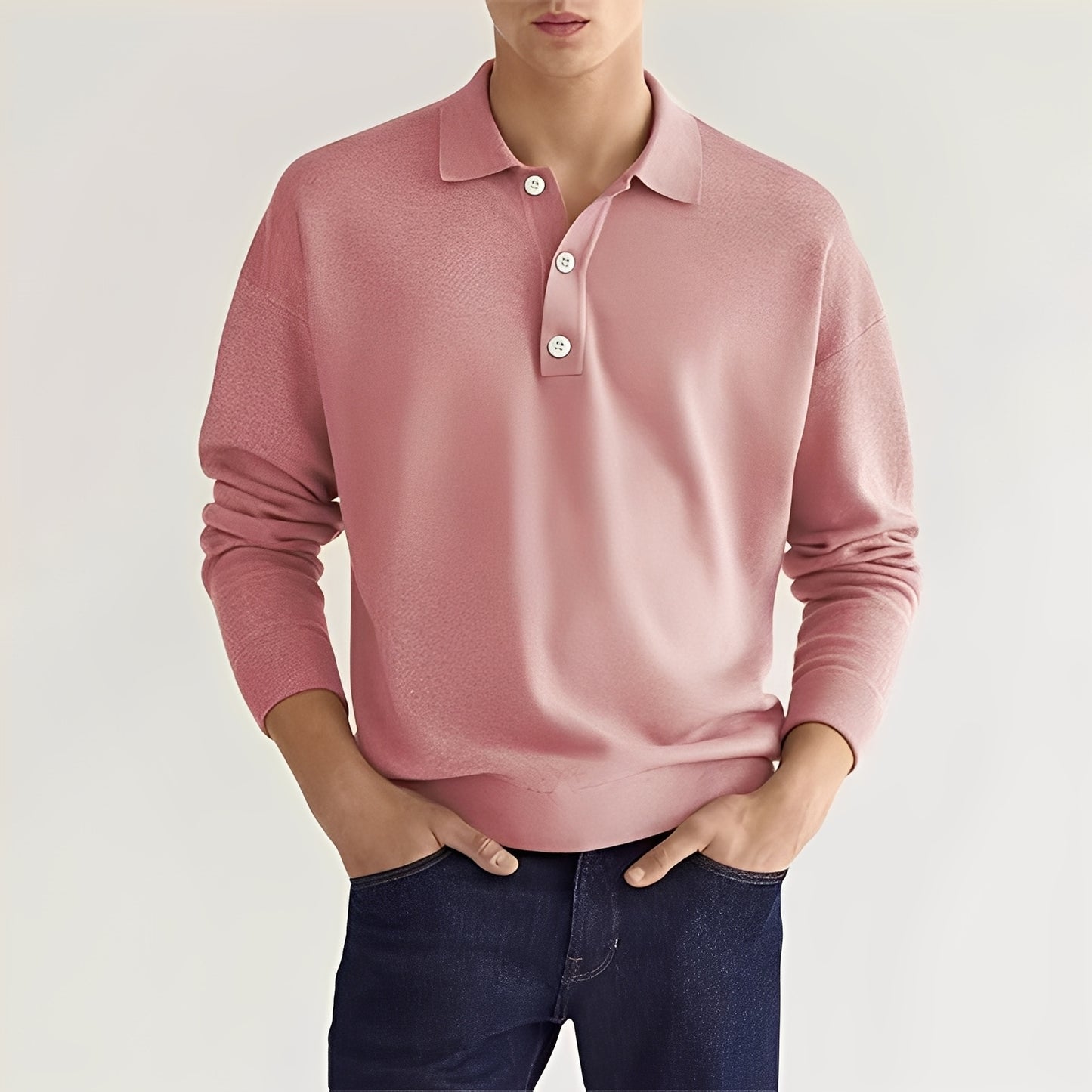 Zavier - Lässiges Langarm-Poloshirt für Herren