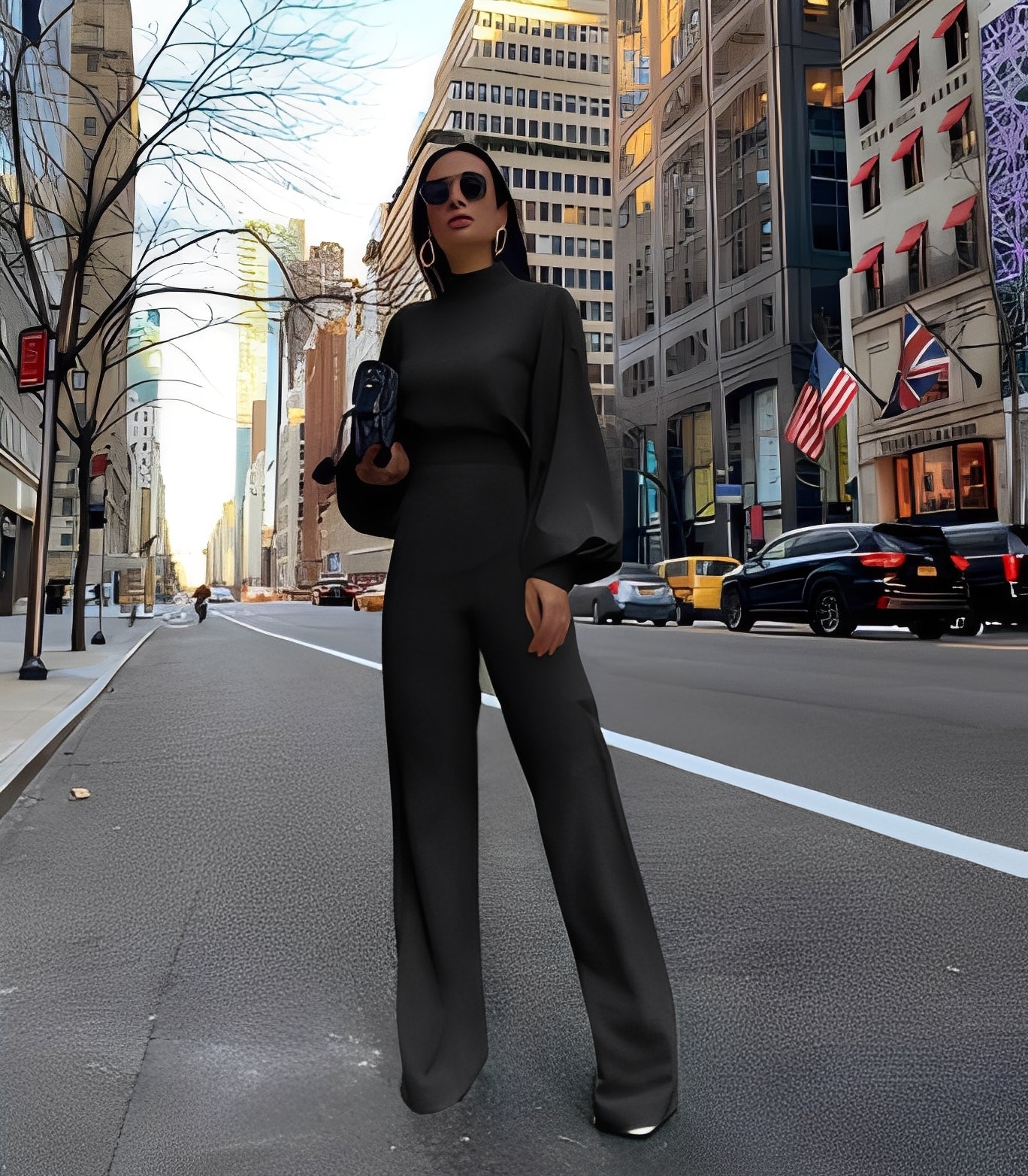 Rebeccah - Stilvoller langärmeliger Jumpsuit für Damen