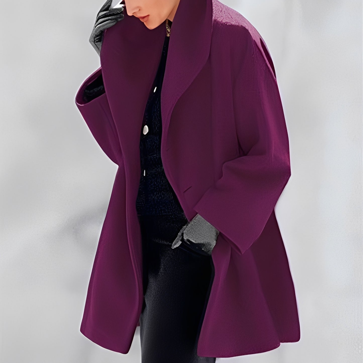 Dannie - Eleganter, locker fallender Wollmantel für Damen
