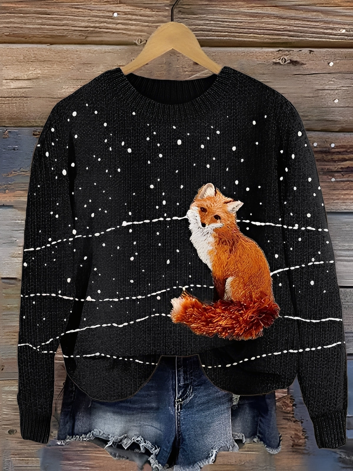 Tawnee - Warmer Wollpullover mit Print für Damen