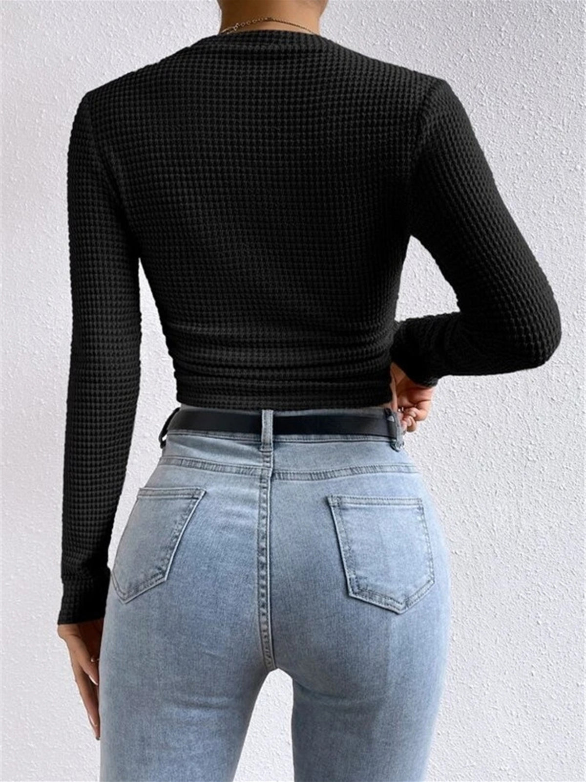 Tessa – Slim-Pullover im Waffelstich