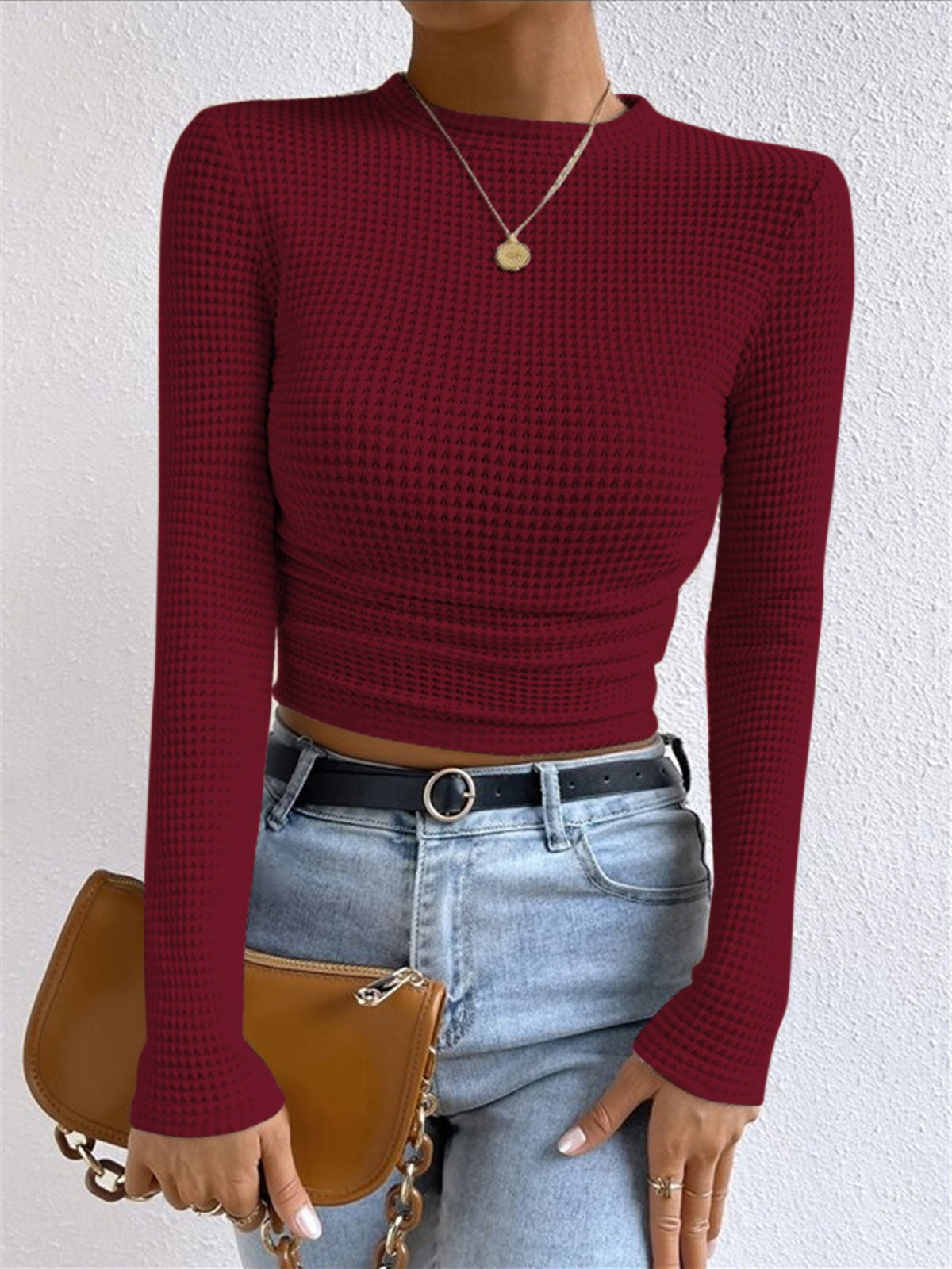 Tessa – Slim-Pullover im Waffelstich