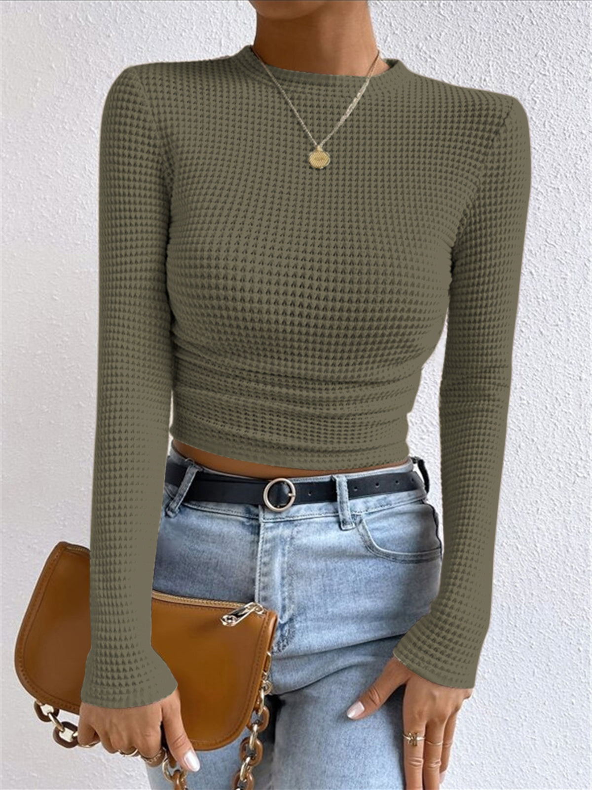Tessa – Slim-Pullover im Waffelstich