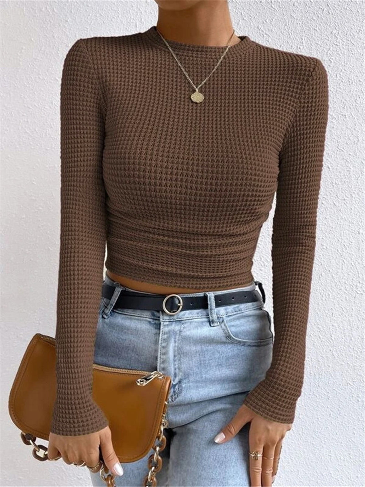 Tessa – Slim-Pullover im Waffelstich