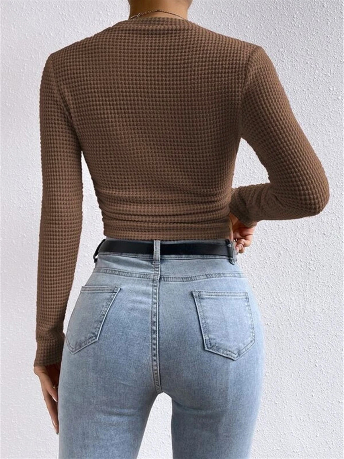 Tessa – Slim-Pullover im Waffelstich