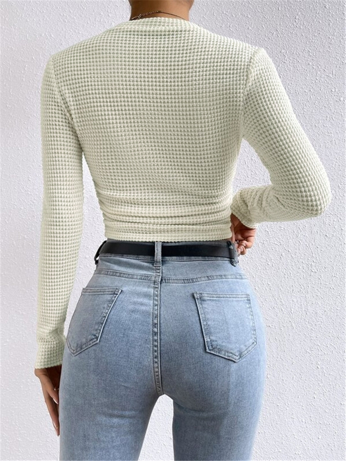 Tessa – Slim-Pullover im Waffelstich