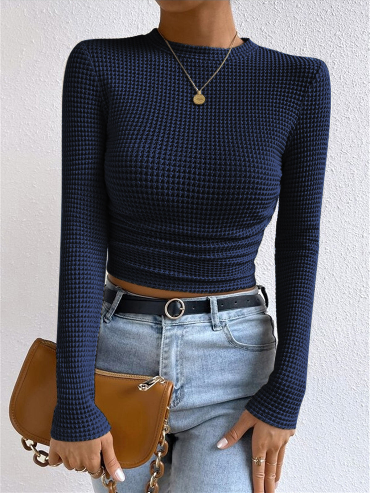 Tessa – Slim-Pullover im Waffelstich