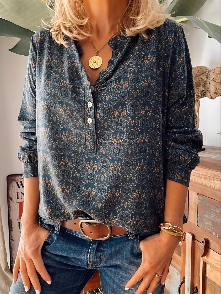 Bellamy - Klassische bedruckte Bluse für Damen