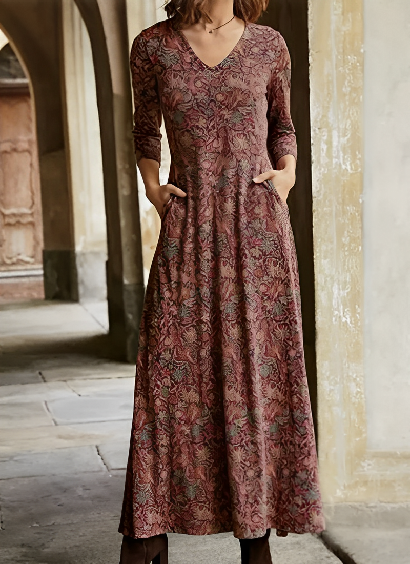 Sophie - Langärmliges Vintage-Kleid für Damen