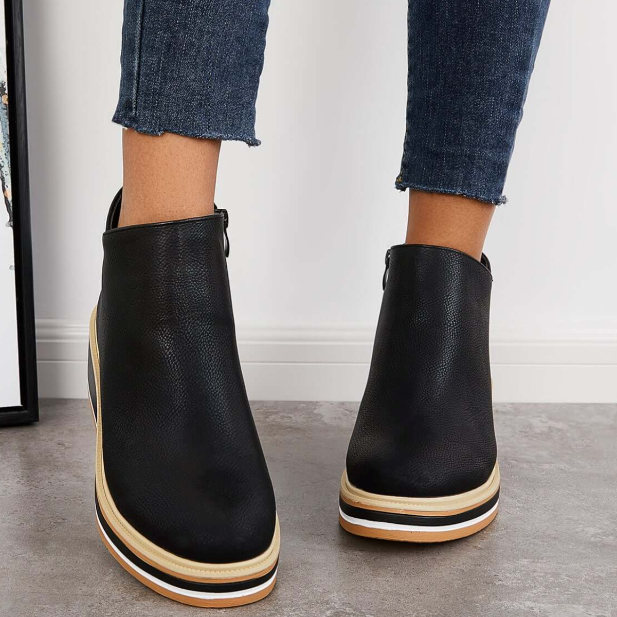 Rosanne - Elegante Lederstiefel mit Reißverschluss für Damen