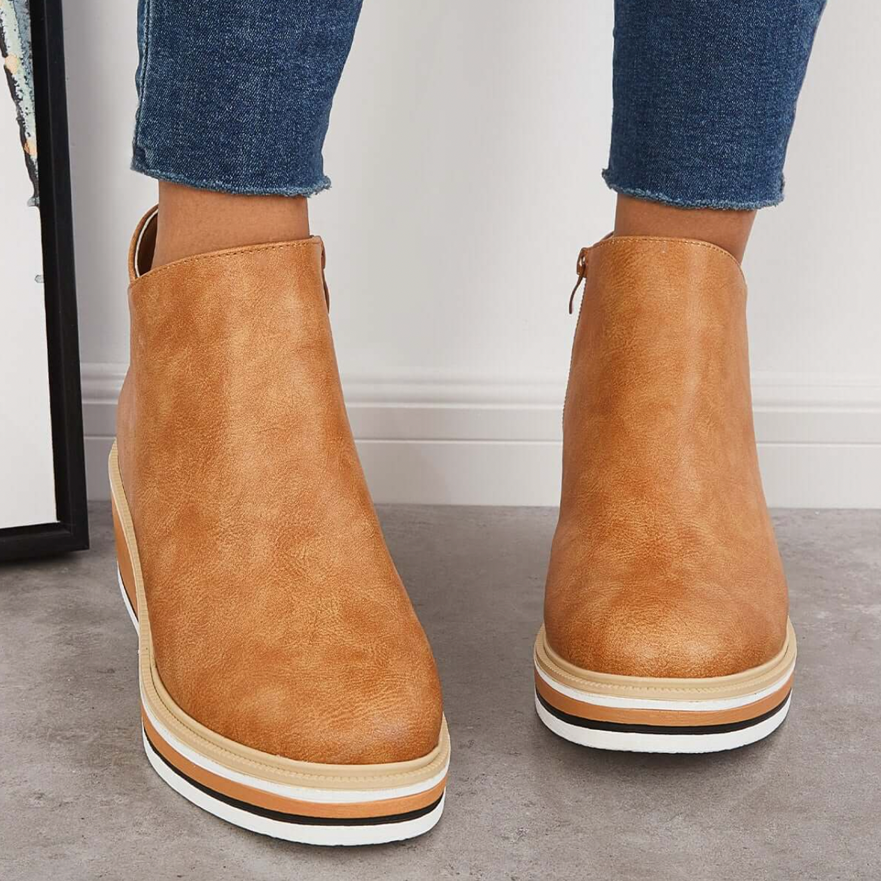 Rosanne - Elegante Lederstiefel mit Reißverschluss für Damen