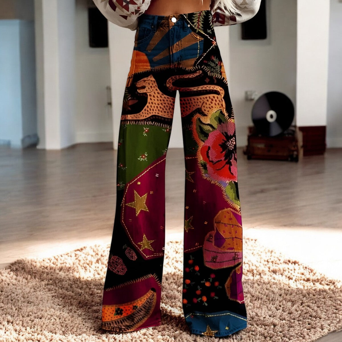 Hannah – Weit Geschnittene Hose mit Blumenprint
