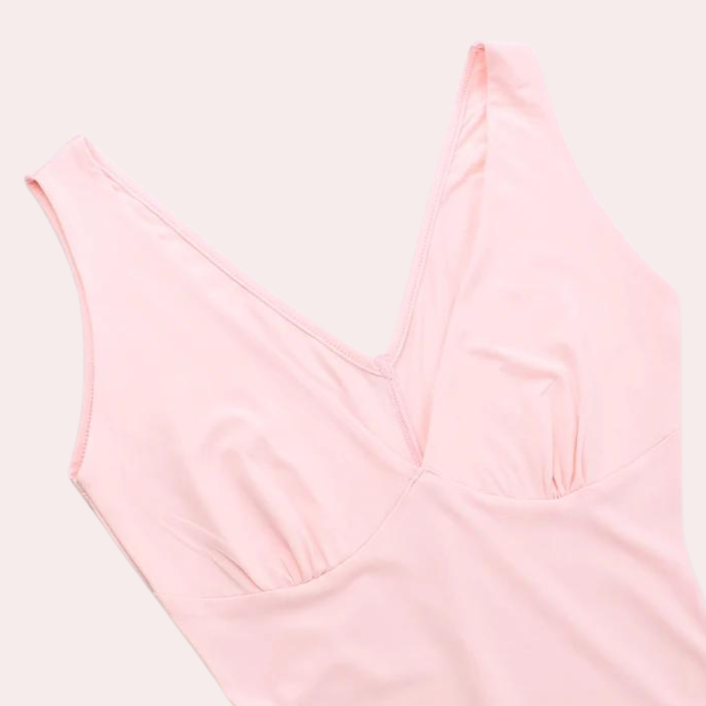 Elisheva - Schickes Maxikleid mit V-Ausschnitt, Asymmetrisch