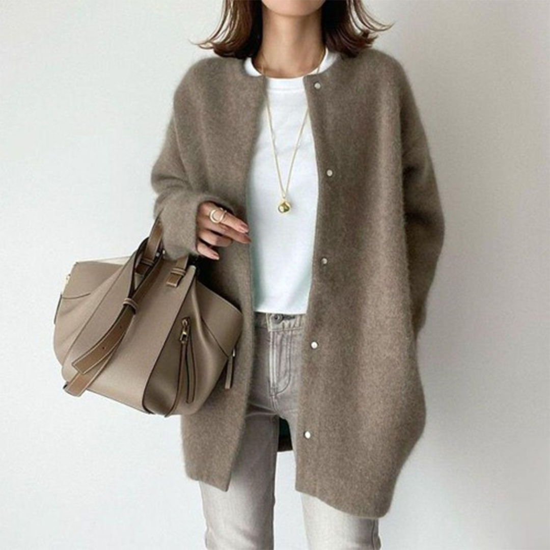 Poppy - Stylische Lange Strickjacke