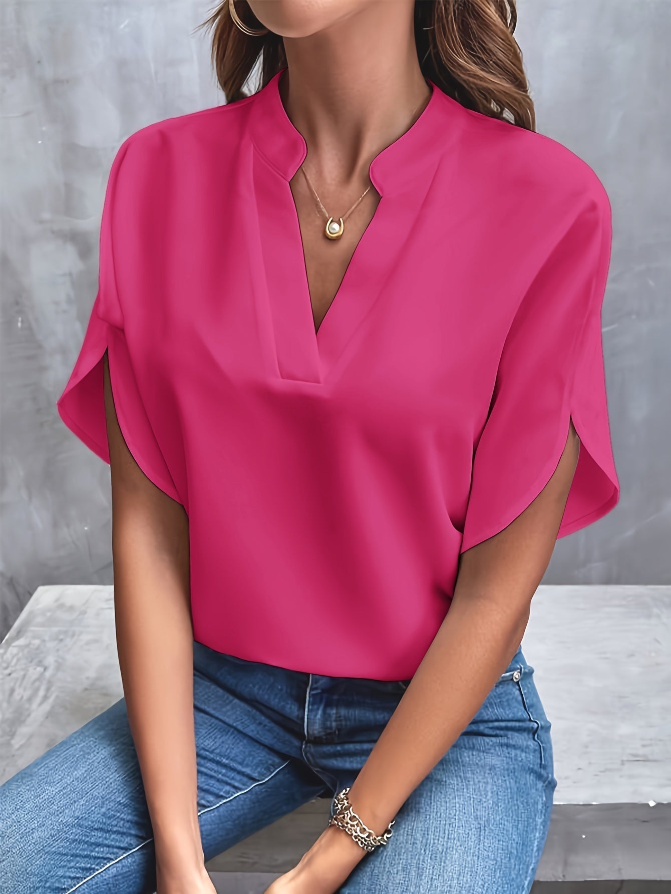 Billie – Zeitlose Bluse mit V-Ausschnitt