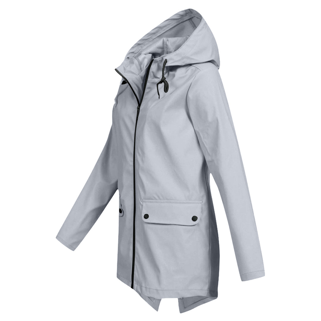 Aredhel - Damen langer Regenmantel mit Kapuze
