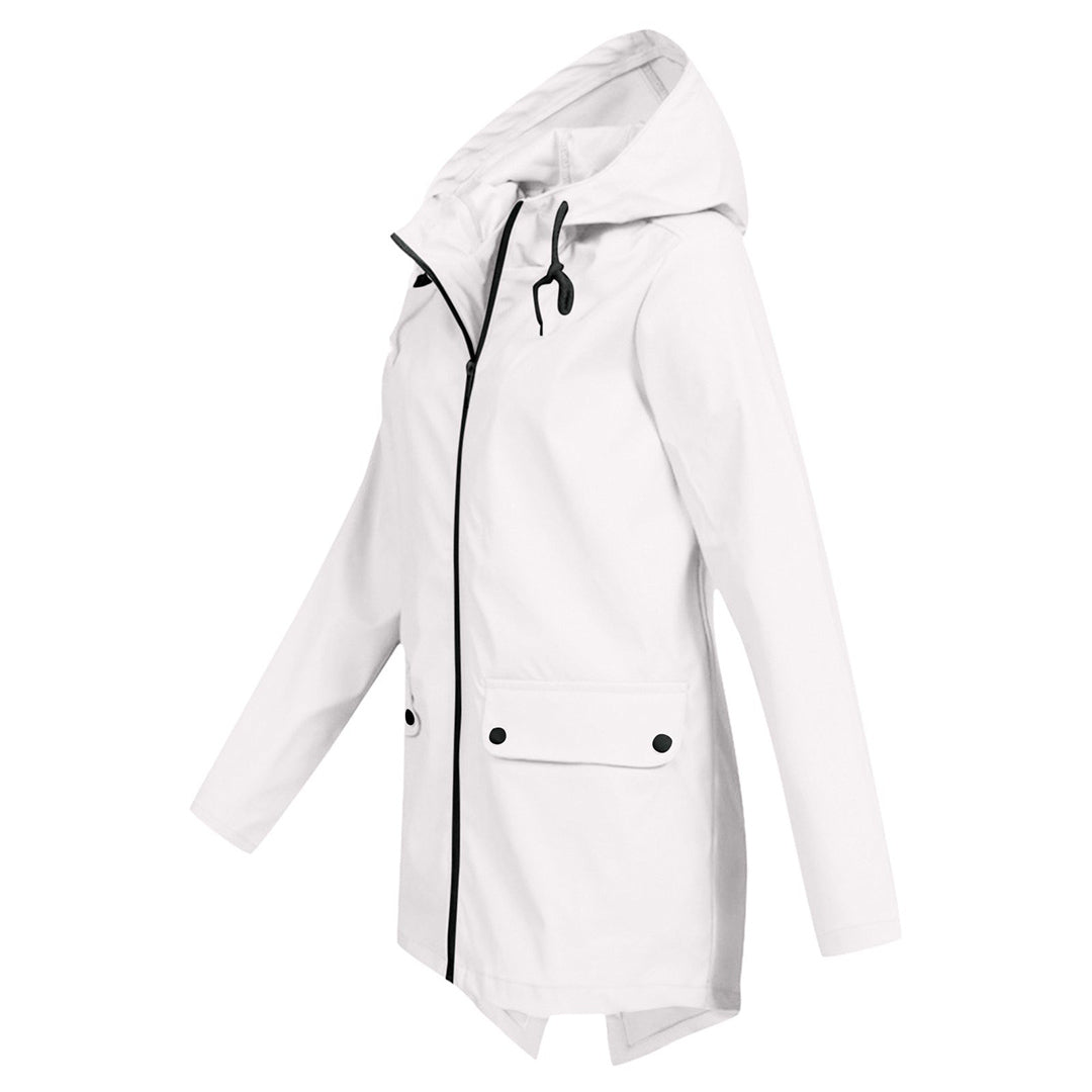 Aredhel - Damen langer Regenmantel mit Kapuze