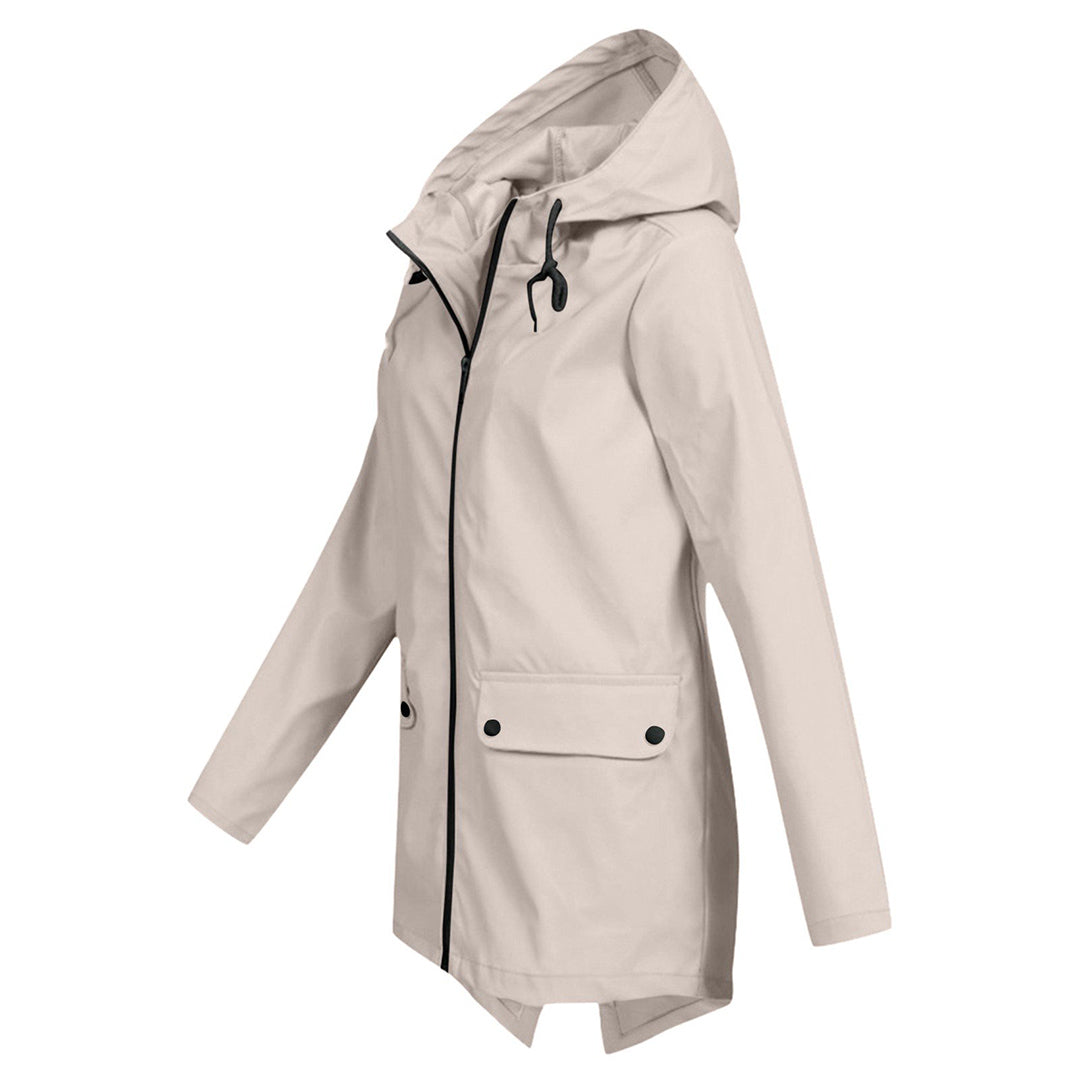 Aredhel - Damen langer Regenmantel mit Kapuze