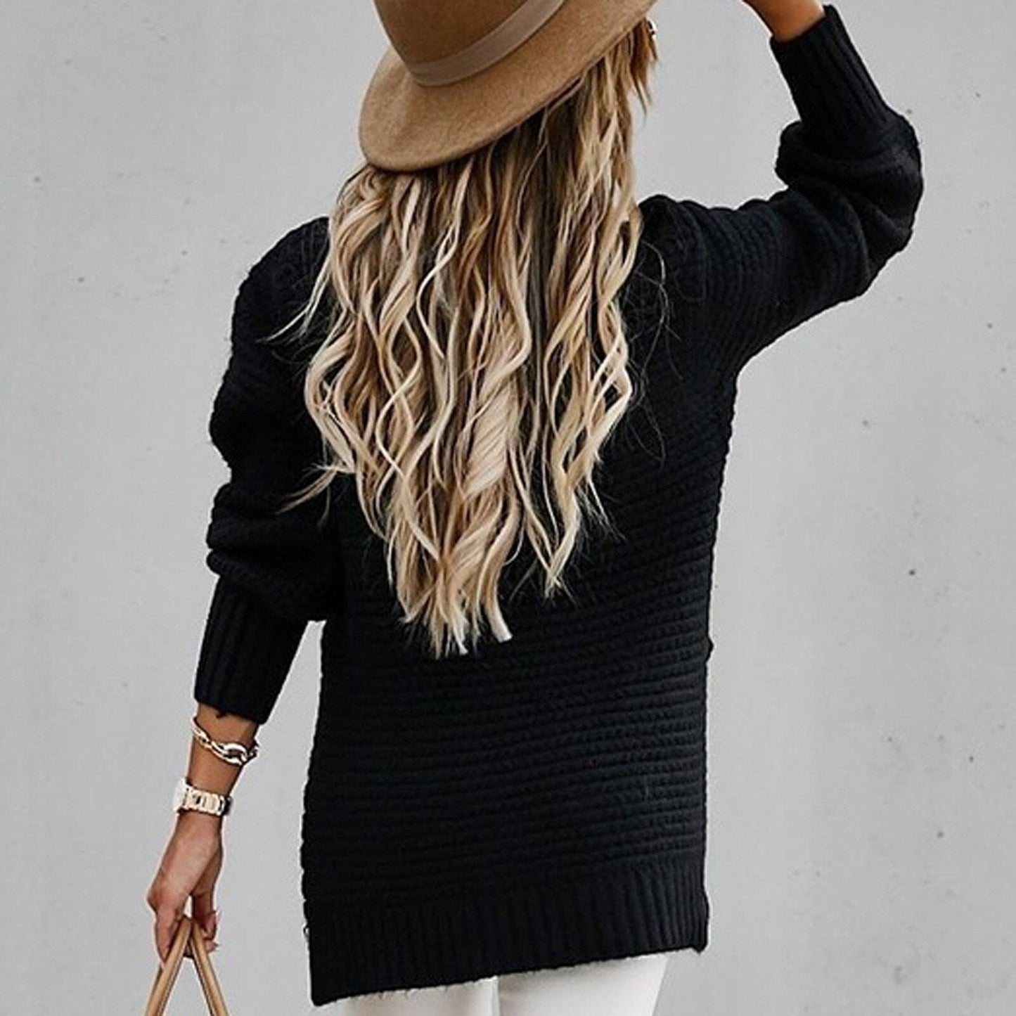 Thistle - Herbstpullover Strick mit Halbem Kragen