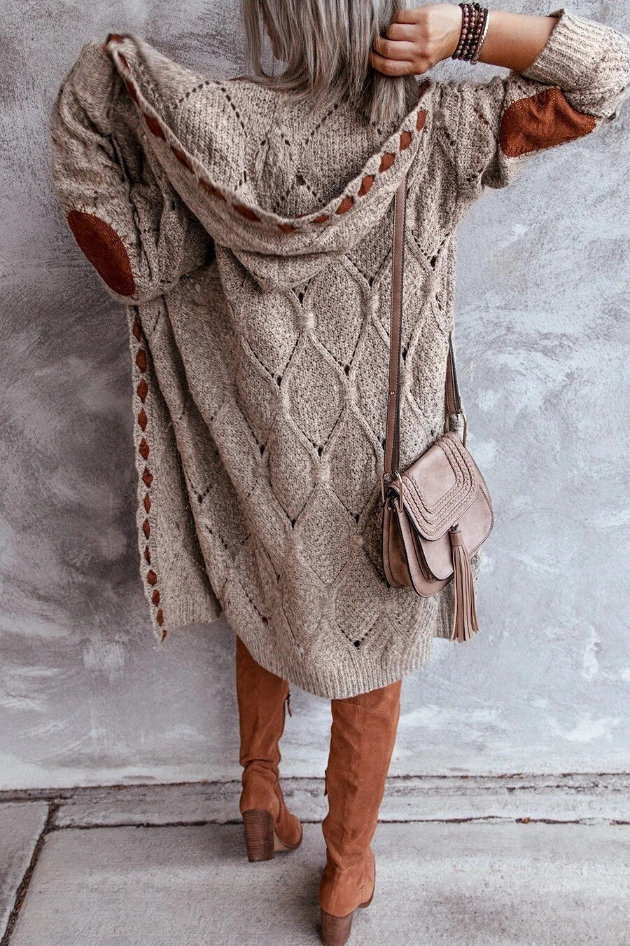 Alana - Schicker langer Kapuzen-Cardigan