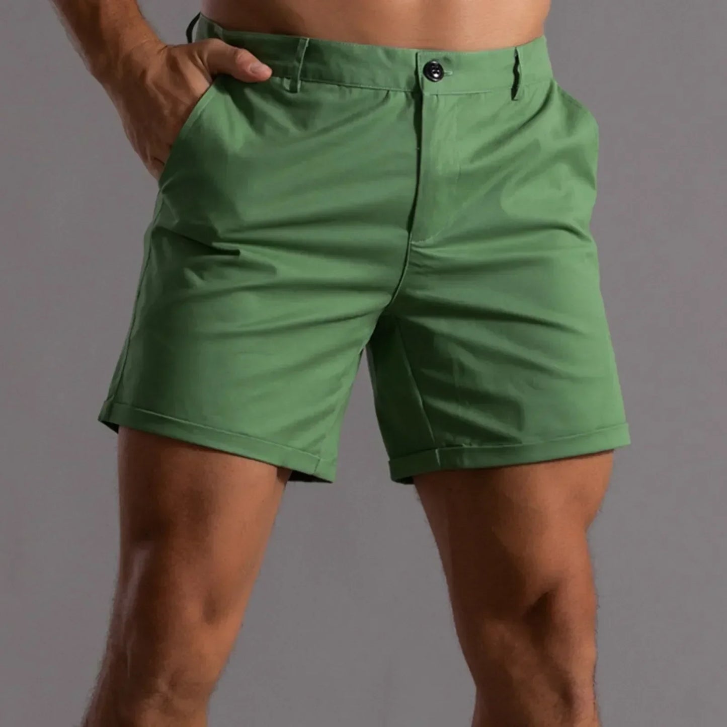 Andrie - Kurze Chino Hose für Herren Sommer Schick