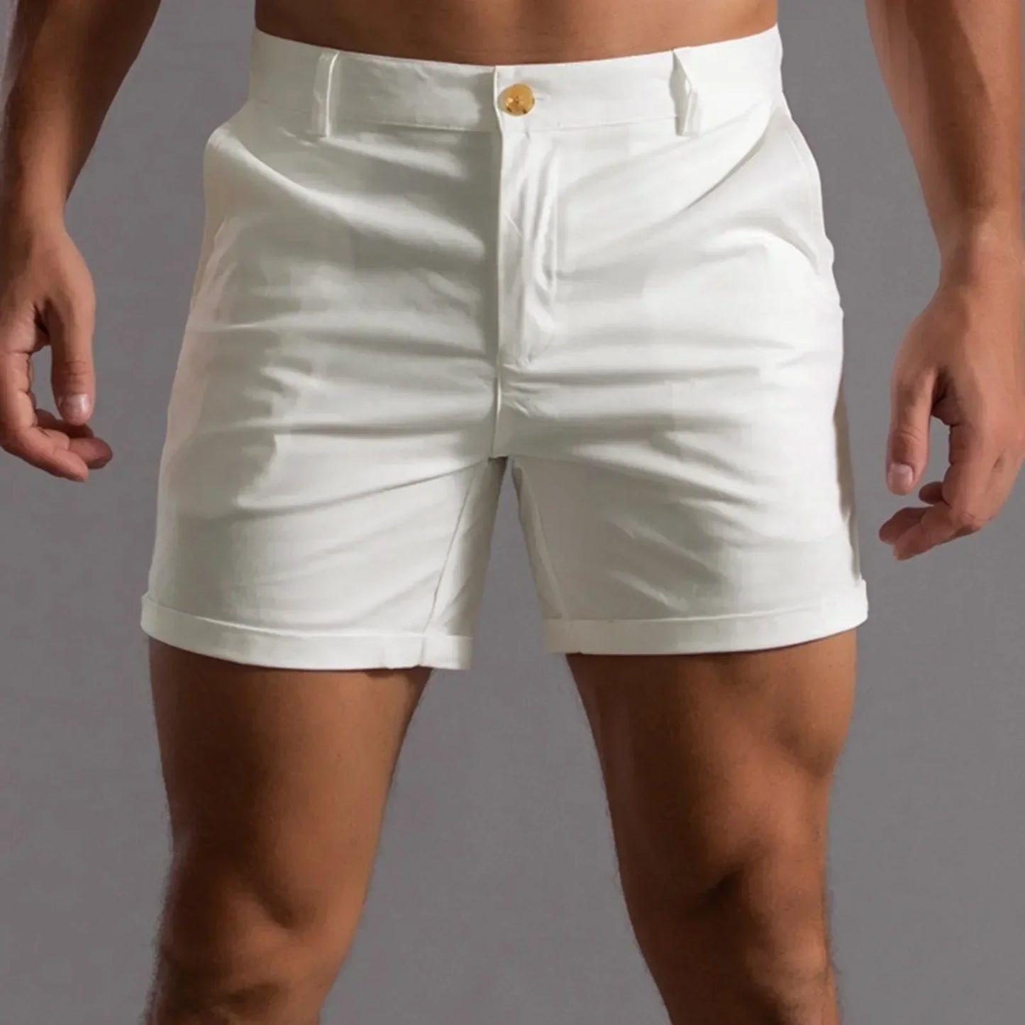 Andrie - Kurze Chino Hose für Herren Sommer Schick