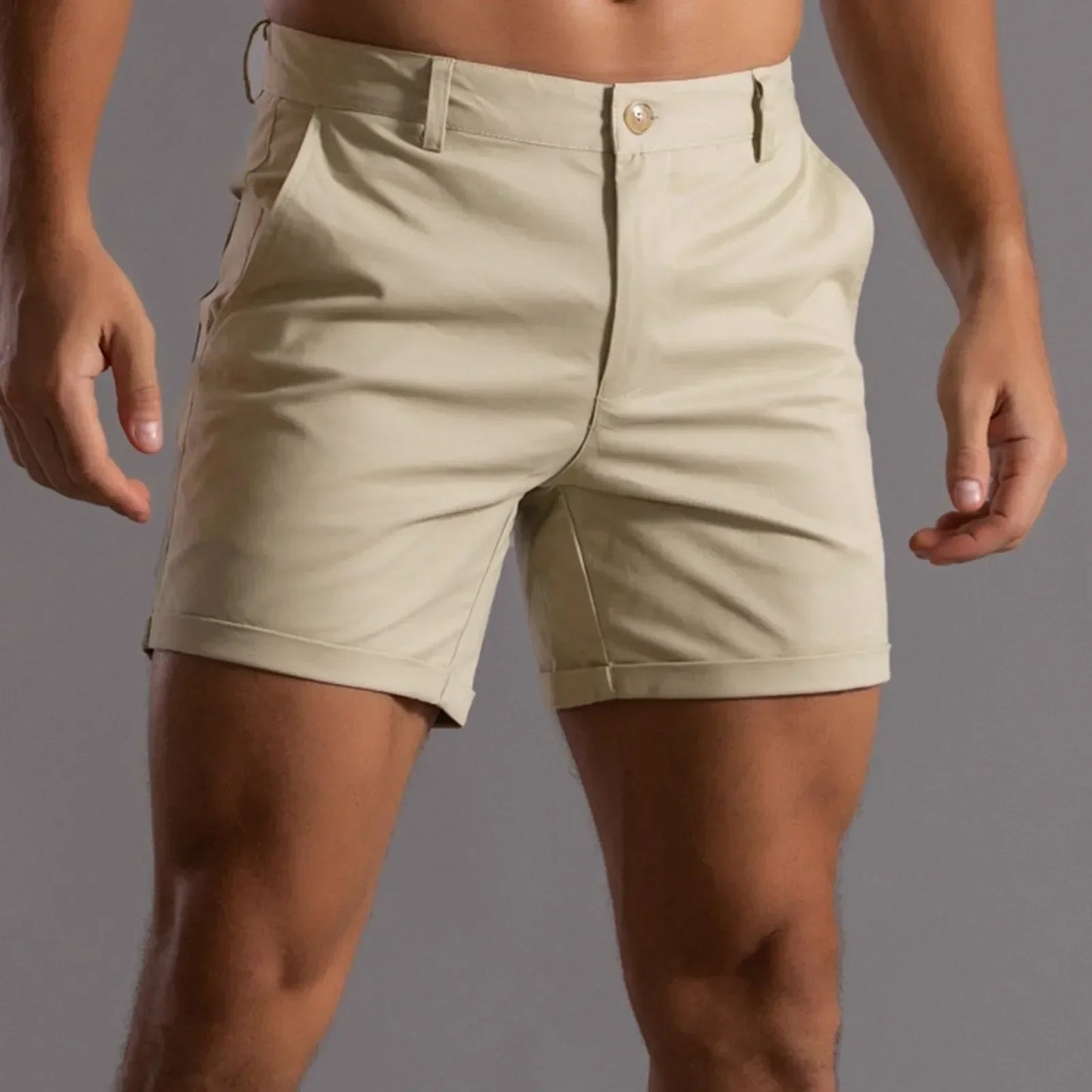 Andrie - Kurze Chino Hose für Herren Sommer Schick