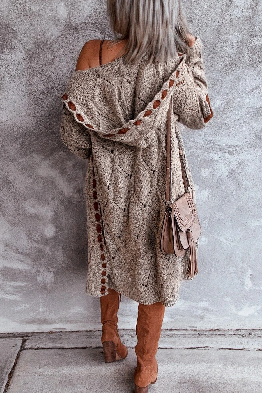Alana - Schicker langer Kapuzen-Cardigan