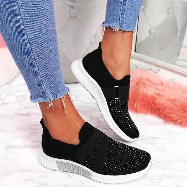 Ines – Slip-On Sneakers mit Klettverschluss