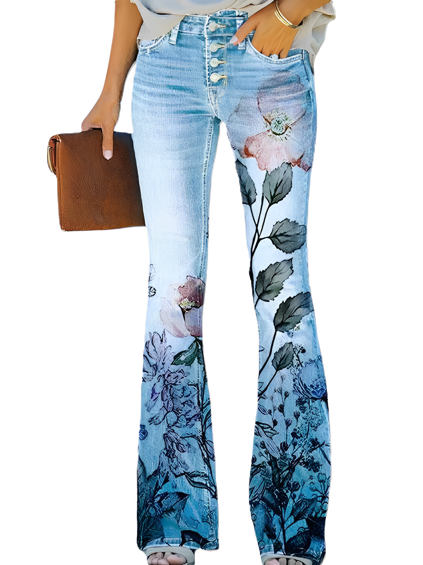 Glenna - Sommerliche Schlaghose mit Blumenmuster für Damen