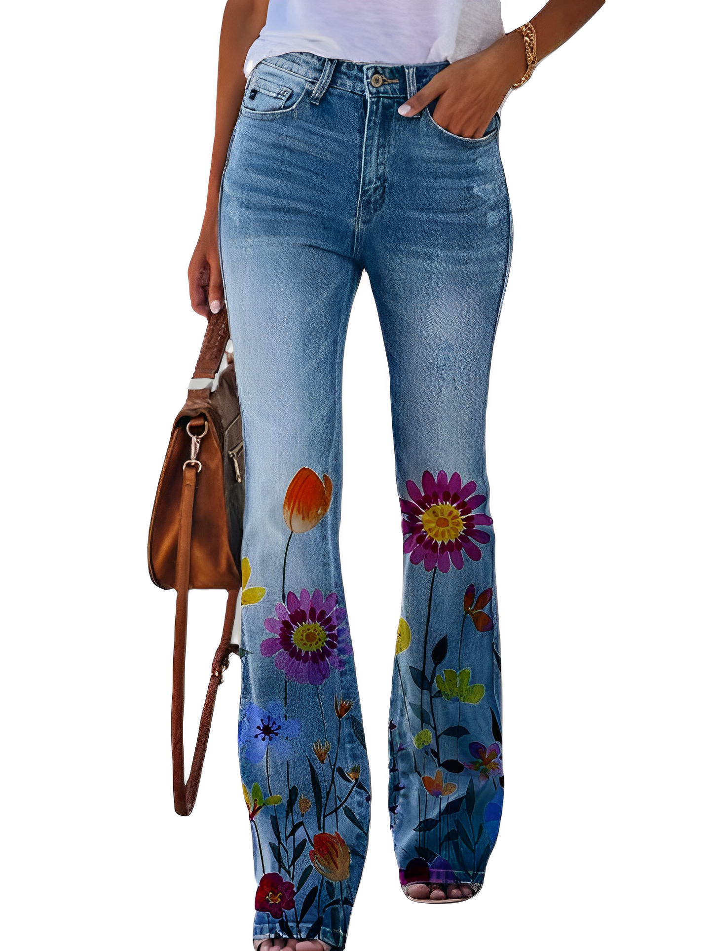 Glenna - Sommerliche Schlaghose mit Blumenmuster für Damen