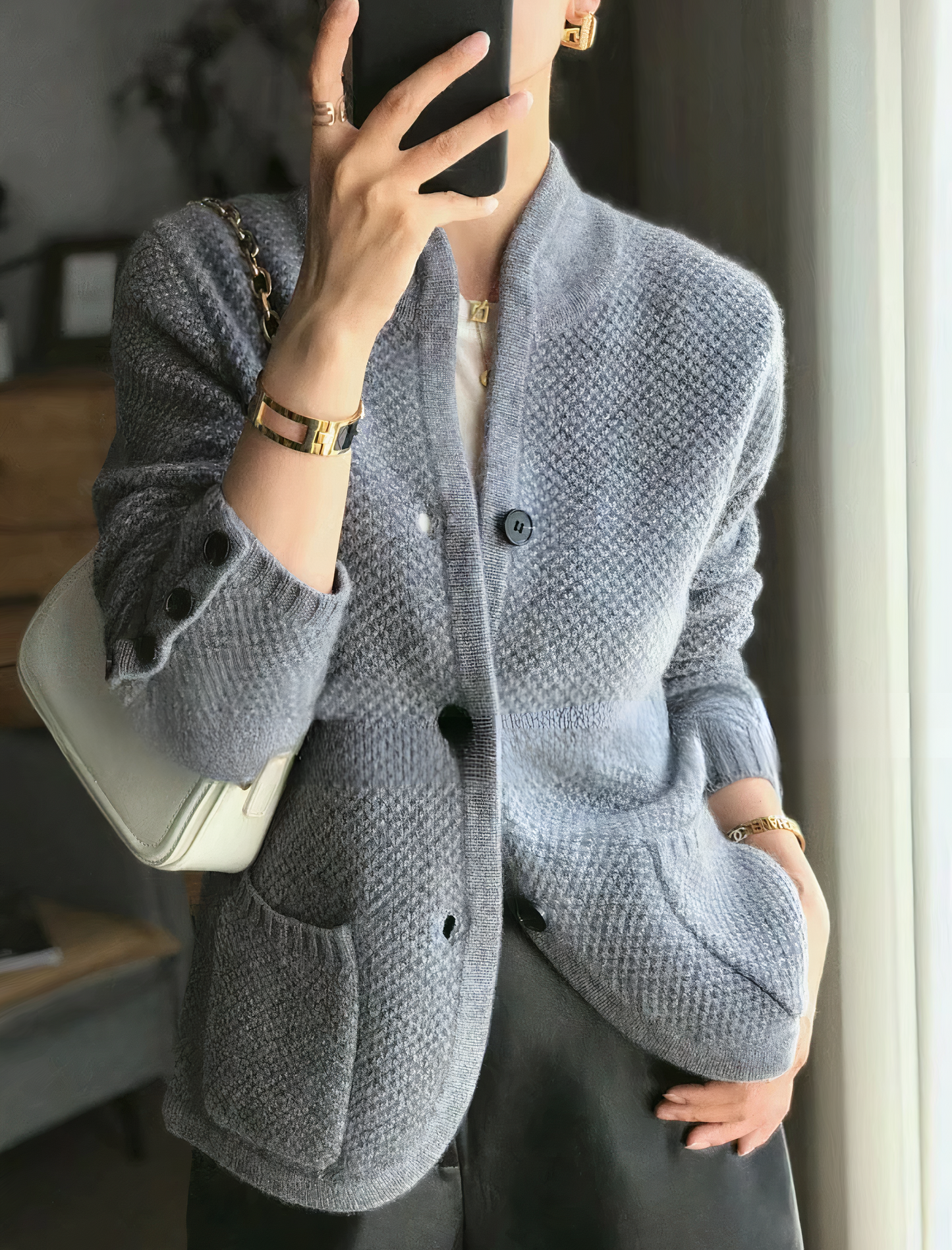Carissa - eleganter Kaschmir-Cardigan mit Knopfleiste für Damen