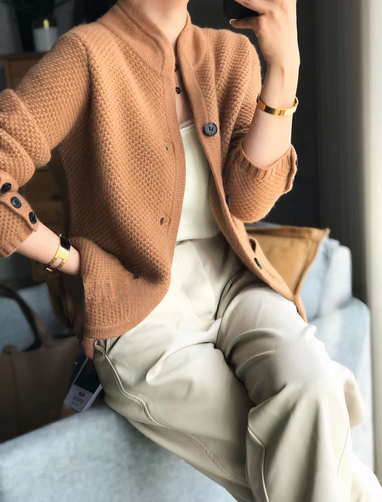Carissa - eleganter Kaschmir-Cardigan mit Knopfleiste für Damen