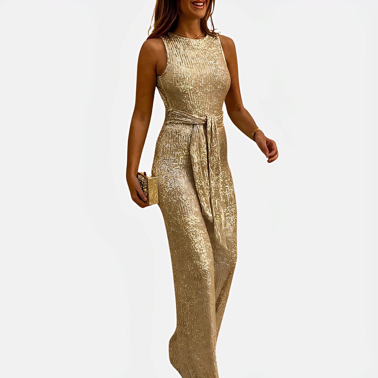 Mirabelle - Funkelnder, ärmelloser Jumpsuit für Damen