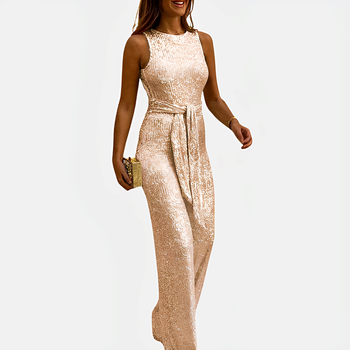 Mirabelle - Funkelnder, ärmelloser Jumpsuit für Damen