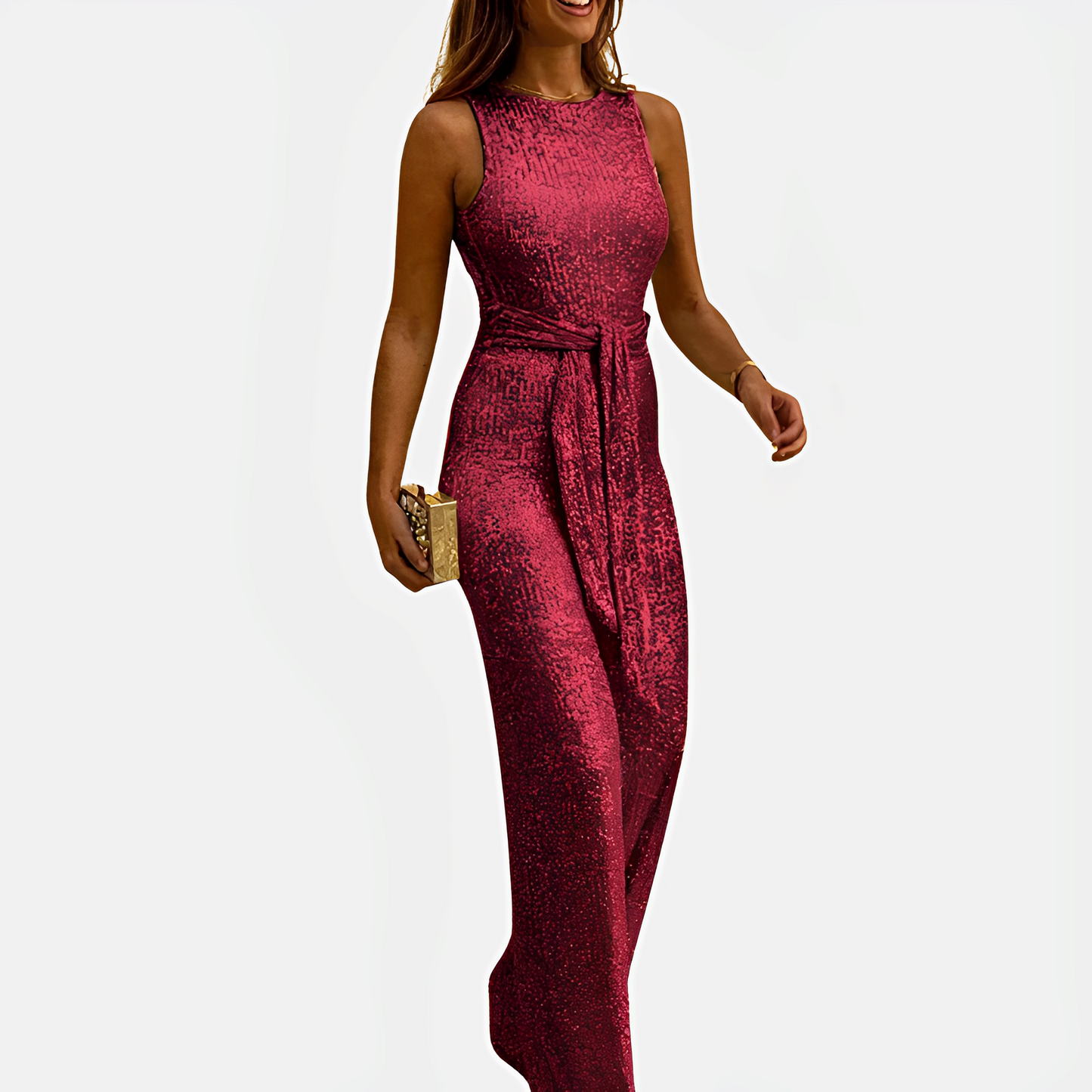 Mirabelle - Funkelnder, ärmelloser Jumpsuit für Damen