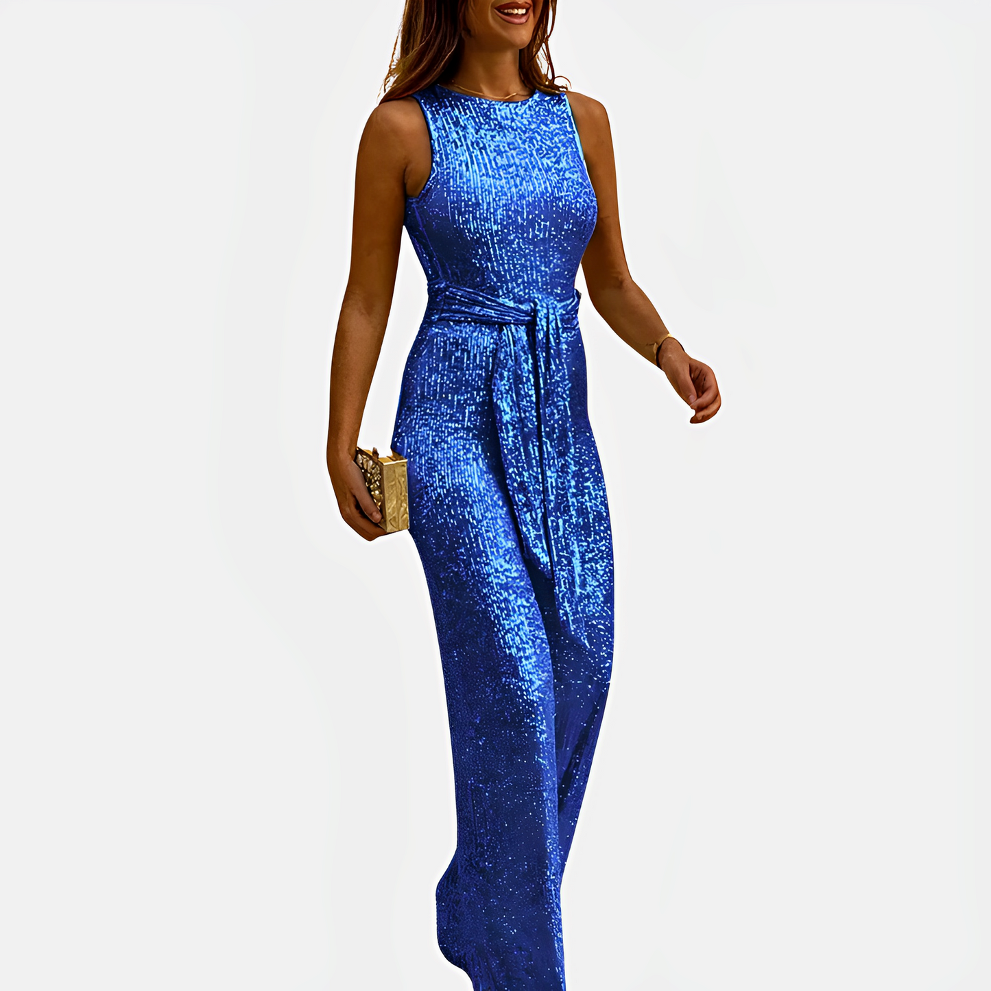 Mirabelle - Funkelnder, ärmelloser Jumpsuit für Damen