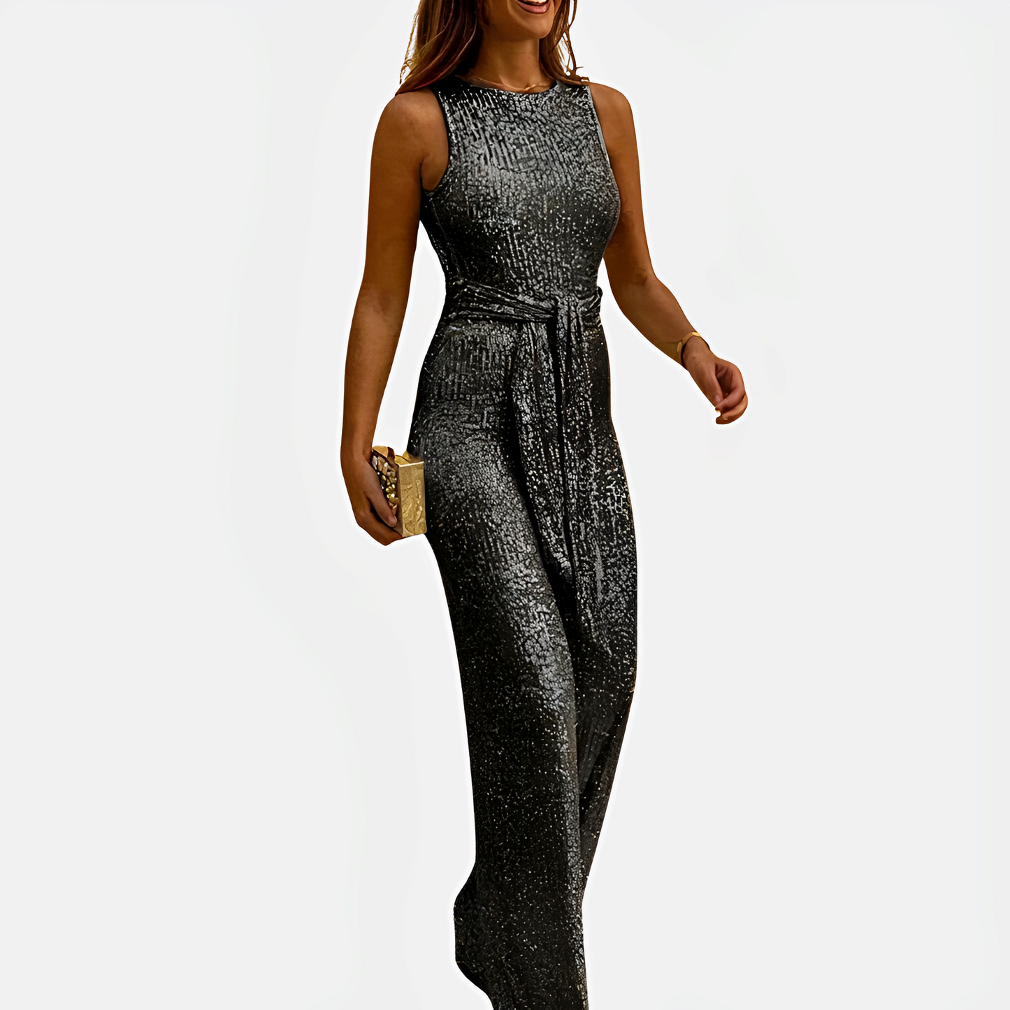 Mirabelle - Funkelnder, ärmelloser Jumpsuit für Damen