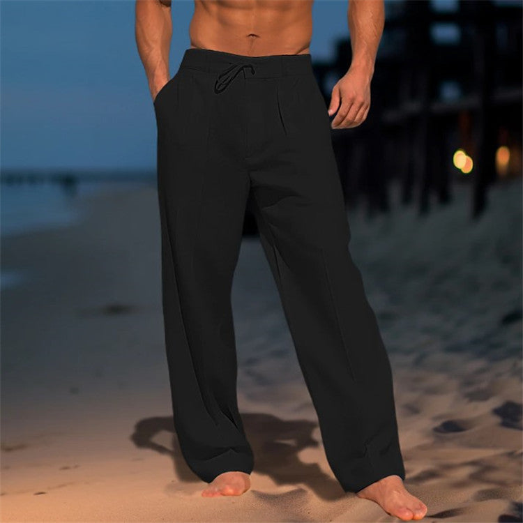Justine - Männer Leinenhose mit Kordelzug