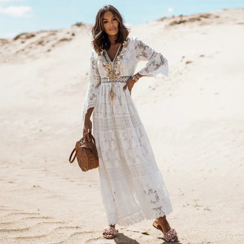 Arya - Langes Boho-Kleid, für Herbst & Frühling
