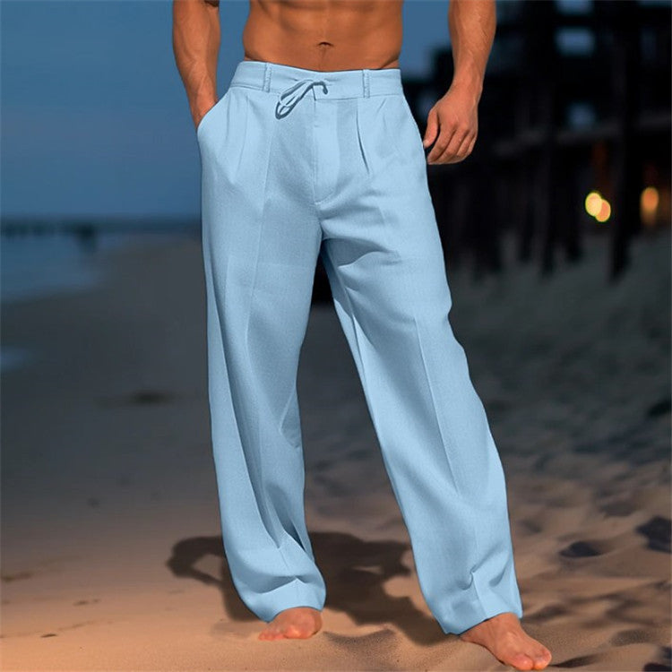 Justine - Männer Leinenhose mit Kordelzug