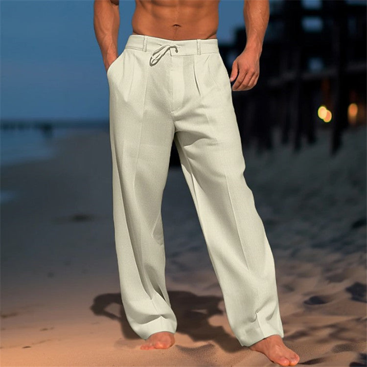Justine - Männer Leinenhose mit Kordelzug