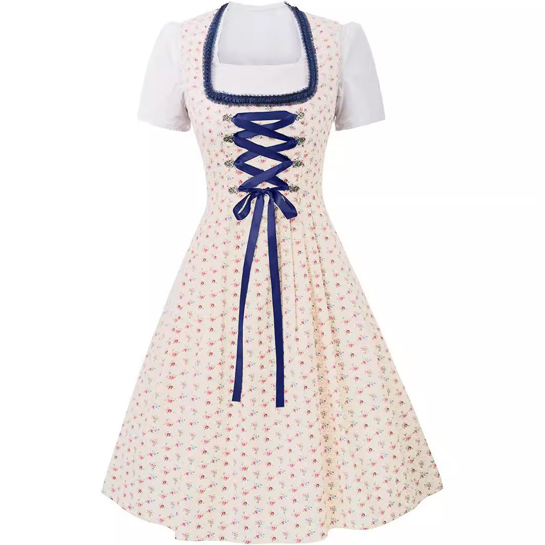 Haven - Damen Elegante Blau Oktoberfest Dirndl Kleid