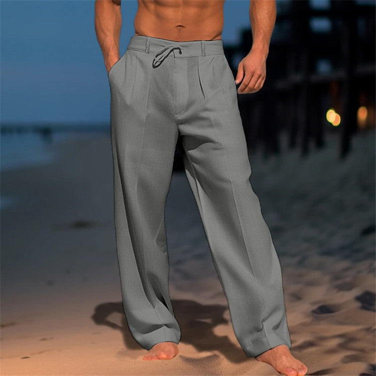 Justine - Männer Leinenhose mit Kordelzug
