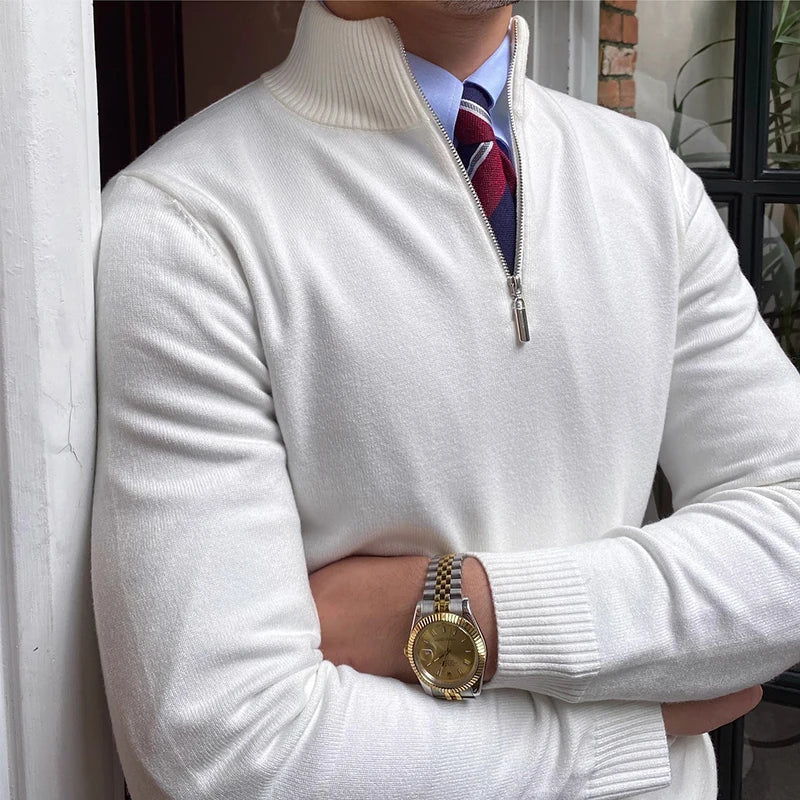 Orion - Herrenpullover mit elegantem Halbreißverschluss
