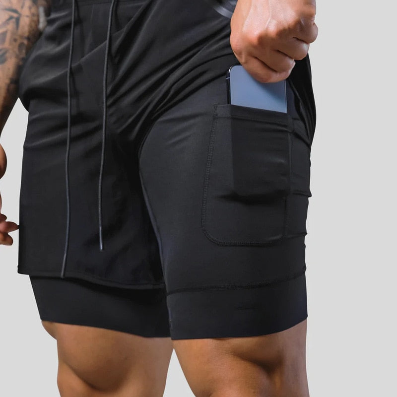 Keir - Herren-Trainingshose mit eingebauten Kompressionsshorts