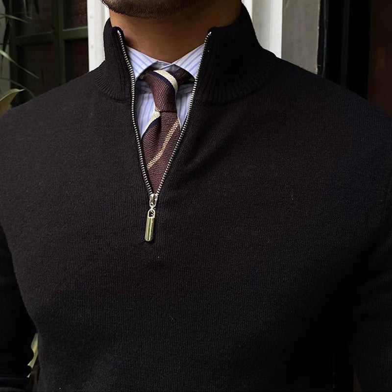 Orion - Herrenpullover mit elegantem Halbreißverschluss
