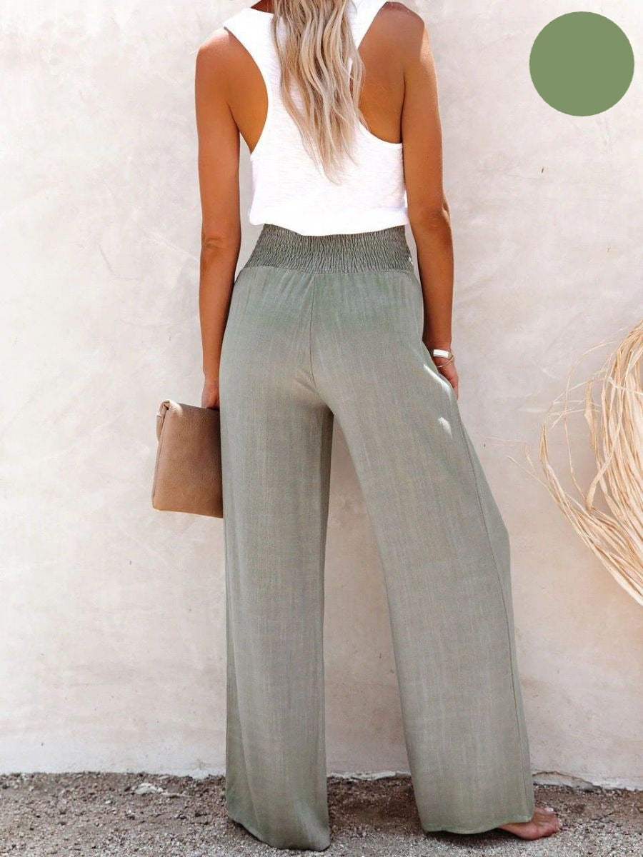 Sophia – Hochgeschnittene Hose aus Baumwolle & Leinen